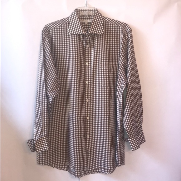 Men’s Assante Long Sleeve Dress Shirt Size 17 1/2 - Picture 2 of 8